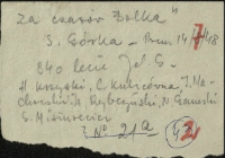 Za Księcia Bolka - notatka [Dokument życia społecznego]