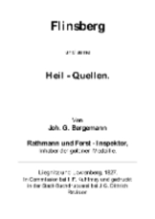 Flinsberg und seine Heil – Quellen 1827 [Dokument elektroniczny]