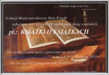Książki o książkach : quiz literacki dla miłośników ksiąg wszelakich - plakat [Dokument życia społecznego]