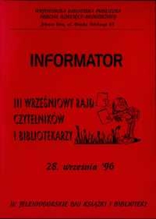 III Wrześniowy Rajd Czytelnik&oacute;w i Bibliotekarzy - informator