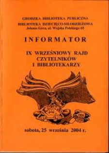 IX Wrześniowy Rajd Czytelników i Bibliotekarzy - informator