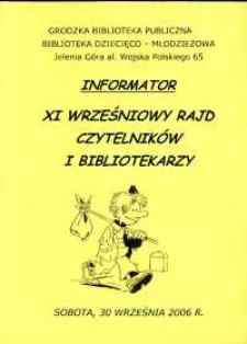 XI Wrześniowy Rajd Czytelników i Bibliotekarzy - informator