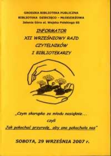 XII Wrześniowy Rajd Czytelników i Bibliotekarzy - informator