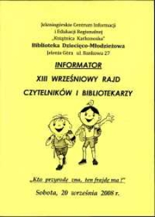 XIII Wrześniowy Rajd Czytelników i Bibliotekarzy - informator