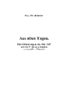 Aus alten Tagen. Eine Erinnerung an das Jahr 1847und den Erzherzog Stephan [Dokument elektroniczny]