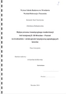 Wpływ procesu inwestycyjnego modernizacji linii kolejowej E-59 Wrocław – Poznań na środowisko i atrakcyjność turystyczną sąsiadujących terenów