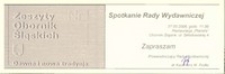 Zaproszenie na spotkanie Rady Wydawniczej "Zeszytów Obornik Ślaskich", 27 maja 2006 r.