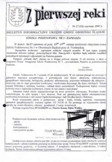 Z Pierwszej Ręki : biuletyn informacyjny Urzędu Gminy Oborniki Śląskie, 1997, nr 27 (52)
