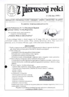 Z Pierwszej Ręki : biuletyn informacyjny Urzędu Gminy Oborniki Śląskie, 1998, nr 33 (58)