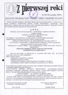 Z Pierwszej Ręki : biuletyn informacyjny Urzędu Gminy Oborniki Śląskie, 1999, nr 50 (75)