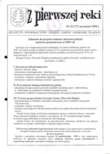 Z Pierwszej Ręki : biuletyn informacyjny Urzędu Gminy Oborniki Śląskie, 1999, nr 52 (77)