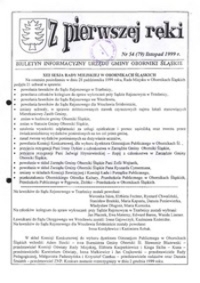 Z Pierwszej Ręki : biuletyn informacyjny Urzędu Gminy Oborniki Śląskie, 1999, nr 54 (79)