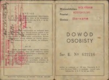 Dowód osobisty Antoniego Gajewskiego wydany 9 stycznia 1939 roku w Bereznem, powiat Kostopolski na Wołyniu