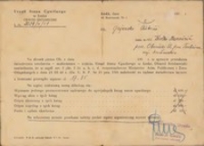 Zaświadczenie z Urzędu Stanu Cywilnego w Łodzi o wydaniu odpisu świadectwa urodzenia - małżeństwa - zejścia dla Antoniego Gajewskiego z 1951 r.