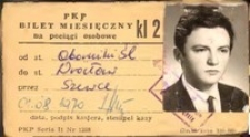 Bilet miesięczny PKP Pawła Misiorka, 01 sierpnia 1970 r.