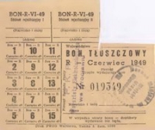 Bon tłuszczowy R - , czerwiec 1949 r.