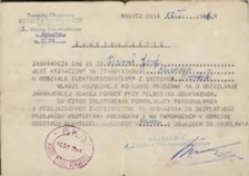 Zaświadczenie dla Józefa Misiorka o wyznaczeniu na stanowisko ślusarza, 10.01.1946 r.