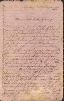 List do mieszkańca Obornik Śląskich zamieszkałego w budynku dawnego sanatorium im. Dzierżyńskiego przy ul. Trzebnickiej, 1863 r.
