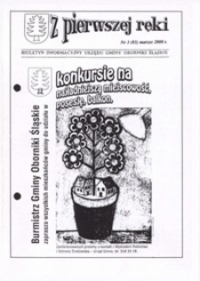 Z Pierwszej Ręki : biuletyn informacyjny Urzędu Gminy Oborniki Śląskie, 2000, nr 3 (83)