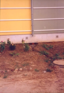 Ustawianie kontenerów mieszkalnych przy ul. Grunwaldzkiej w Obornikach Śląskich dla rodzin poszkodowanych w powodzi w lipcu 1997 r. (fot. 12) [Dokument ikonograficzny]