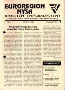 Euroregion Nysa : biuletyn informacyjny Stowarzyszenia Gmin Polskich Euroregionu Nysa, 1993, nr 4