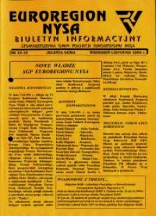 Euroregion Nysa : biuletyn informacyjny Stowarzyszenia Gmin Polskich Euroregionu Nysa, 1994, nr 13-15