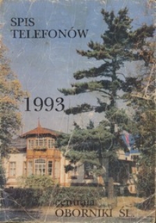 Spis Telefonów : centrala Oborniki Śl., 1993 r.