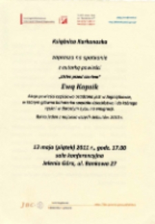 Spotkanie z autorką powieści "Uciec przed cieniem" Ewą Kopsik - ulotka [Dokument życia społecznego]