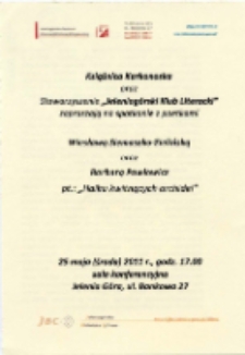 Haiku kwitnących orchidei : spotkanie z poetkami Wiesławą Siemaszko-Zielińską oraz Barbarą Pawłowicz - ulotka [Dokument życia społecznego]