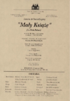 Mały Książę : musical dla dzieci i dorosłych - program [Dokument życia społecznego]