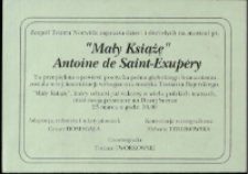 Mały Książę : musical dla dzieci i dorosłych - zaproszenie [Dokument życia społecznego]