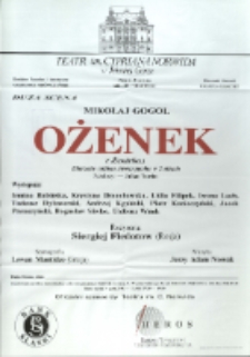Ożenek - afisz [Dokument życia społecznego]