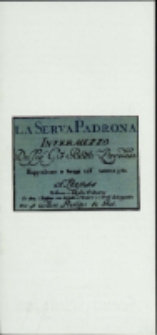 La serva padrona - program [Dokument życia społecznego]