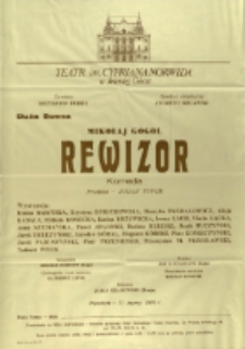 Rewizor - afisz premierowy [Dokument życia społecznego]