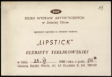 Elżbieta Terlikowska. Lipstick - zaproszenie [Dokumenty życia społecznego]