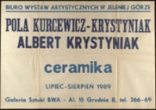 Pola Kurcewicz-Krystyniak, Albert Krystyniak - afisz [Dokumenty życia społecznego]