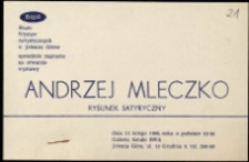 Andrzej Mleczko. Rysunek satyryczny - zaproszenie [Dokumenty życia społecznego]
