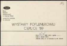 Wystawa poplenerowa "Cieplice '89" - zaproszenie [Dokumenty życia społecznego]