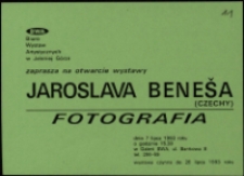 Jaroslav Beneš. Fotografia - zaproszenie [Dokumenty życia społecznego]