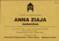 Anna Ziaja. Malarstwo - zaproszenie [Dokumenty życia społecznego]