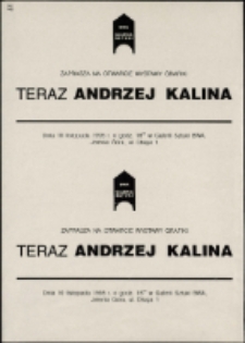 Teraz Andrzej Kalina. Grafika - afisz [Dokument życia społecznego]