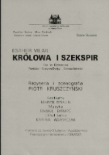 Kr&oacute;lowa i Szekspir - program [Dokument życia społecznego]