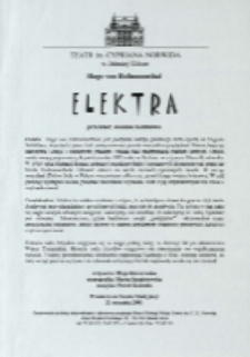 Elektra - ulotka 3 [Dokument życia społecznego]