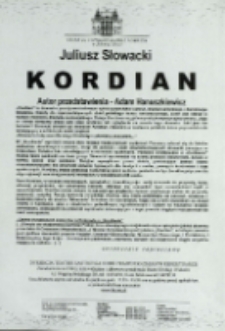 Kordian - ulotka [Dokument życia społecznego]