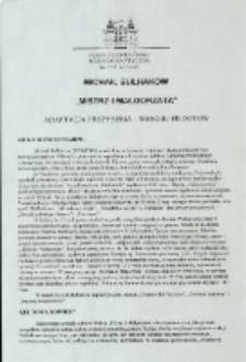 Mistrz i Małgorzata - ulotka [Dokument życia społecznego]