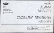 Adam Sobota - wykład. Zdzisław Beksiński. Fotografia - zaproszenie [Dokument życia społecznego]
