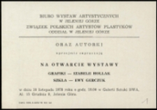 Szkło - Ewa Gerczuk. Grafika - Iza Hollak - zaproszenie [Dokument życia społecznego]