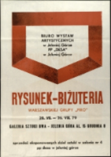 Rysunek - Biżuteria warszawskiej Grupy "PIRO" - afisz [Dokument życia społecznego]