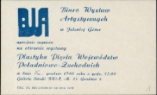 Plastyka pięciu województw południowo-zachodnich - zaproszenie [Dokument życia społecznego]