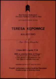 Teresa Kępowicz.Malarstwo. Artyści Kotliny Jeleniog&oacute;rskiej- afisz [Dokument życia społecznego]